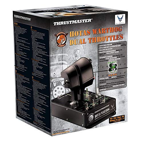 Thrustmaster HOTAS WARTHOG DUAL - Mando de potencia - PC - Réplica del mando de potencia del A-10C con licencia de la U.S. Air Force