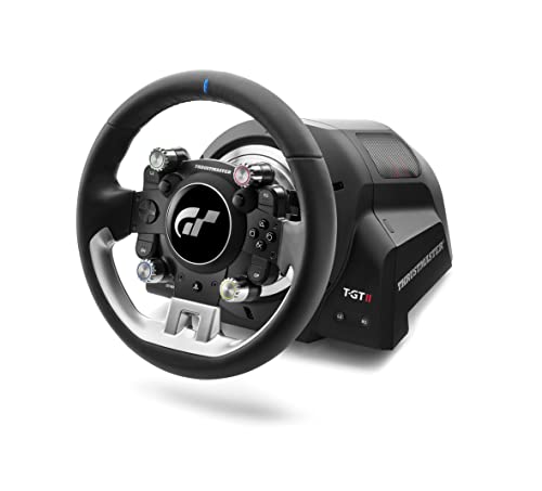 Thrustmaster T-GT II Pack Volante compatible con PS4, PS5 y PC, 25 botones de acción, 1 pulsador y 4 selectores giratorios, Motor Brushless de 40V
