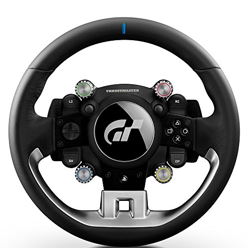 Thrustmaster T-GT - Volante de carreras para PS4 / PC con licencia oficial Gran Turismo Sport - 3 Pedales - Force Feedback