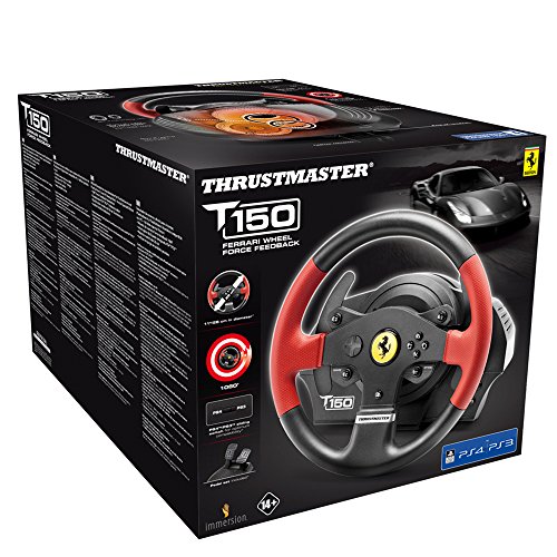 Thrustmaster T150 Ferrari Edition, Volante PS4 / PS3 / PC Force Feedback, Licencia Oficial Ferrari