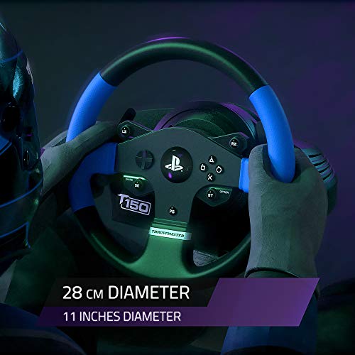 Thrustmaster T150 volante de carreras ergonómico con un juego de 2 pedales - Compatible con PS4 y PC - Funciona con juegos de PS5