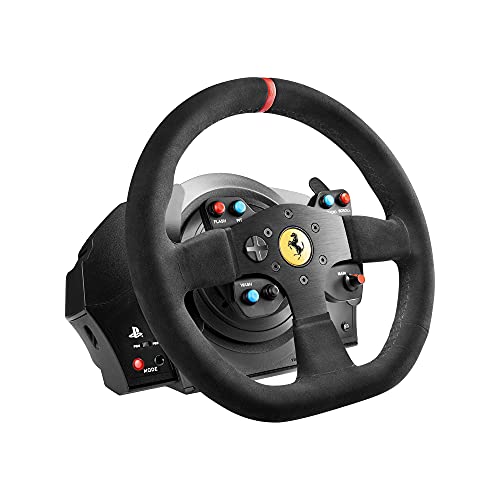 Thrustmaster T300 Ferrari Integral Alcantara Edition - Volante para PS4/PS3/PC - Force Feedback, 3 pedales - Funciona con juegos de PS5