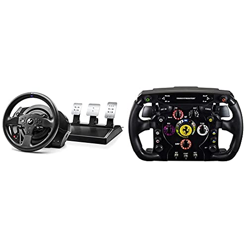 ThrustMaster T300Rs GT,Volante Y 3 Pedales,Ps4 Y Pc,Realsimulator Force Feedback,Motor Brushless + Ferrari F1 Wheel Addon (Volante Addonps4 / Ps3 / Xbox One/Pc)