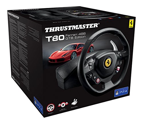 Thrustmaster T80 Ferrari 488 GTB Edition - Volante de carreras para PS4/PC, Funciona con juegos de PS5