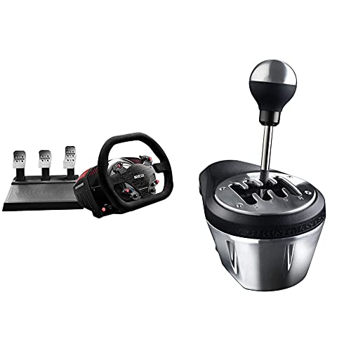 ThrustMaster TS-XW Racer Sparco P310 Competition Mod: Volante de Carreras con Licencia Oficial + TH8A Add-On Shifter el Cambio de Marchas de Gama Alta, Realista y multiplatforma