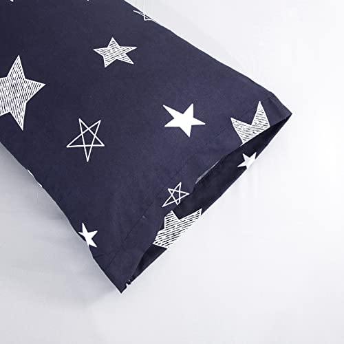 TIENDA EURASIA® Juego de Sabanas 3 Piezas - Estampados Originales y Modernos - Sabanas Cama 135 - 100% Poliester - Tacto Suave (Estrellas, Cama 135 / 135 x 190-200 cm)