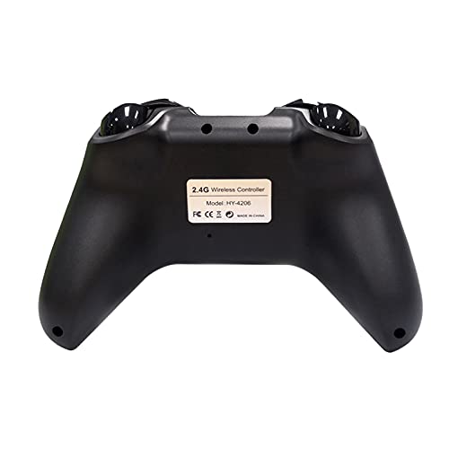 Tigerlily Enterprises Black with Green Light 2.4GHz Wireless Game Controller Gamepad Joystick With Dual Motor Vibration & Backlit Keys for Xbox One Series S/X, PS3 & Microsoft PC - No Headset Jack.