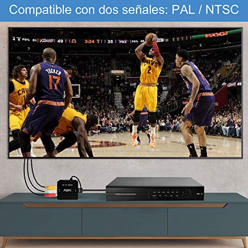 Tihokile HDMI a AV Adaptador 1080P HDMI a AV RCA CVBS Compuesto Video Audio Convertidor Apoyo PAL/NTSC para PC Laptop Wii PS3 PS4 TV STB VHS BLU-Ray DVD