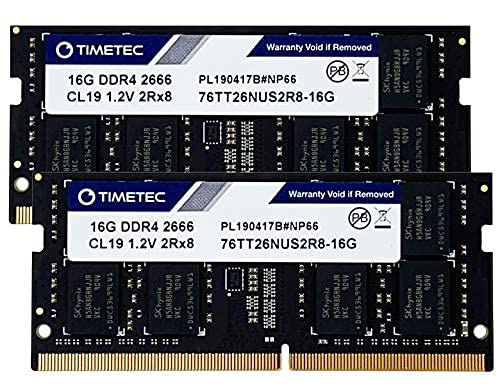 Timetec Hynix IC DDR4 2666MHz PC4-21300 Unbuffered Non-ECC 1.2V CL19 2Rx8 Dual Rank 260 Pin SODIMM Laptop Notebook Computer Memory RAM Module Upgrade (32GB (16GBx2))