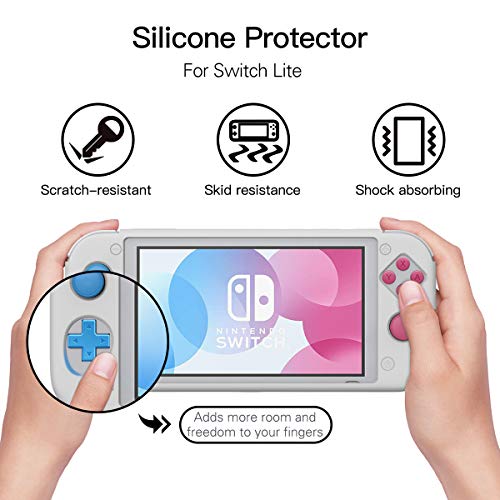 TiMOVO Funda Compatible con Switch Lite, Cubierta Protectora Silicona Resistente, Accesorio de Decoración Anti-caída / Rasguños para la Consola Switch Lite, Gris Claro