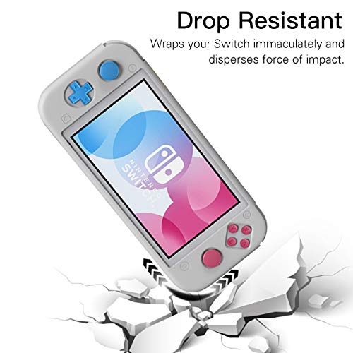 TiMOVO Funda Compatible con Switch Lite, Cubierta Protectora Silicona Resistente, Accesorio de Decoración Anti-caída / Rasguños para la Consola Switch Lite, Gris Claro