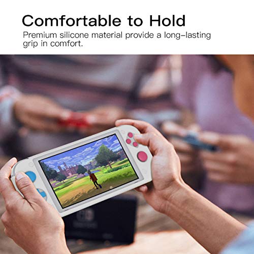 TiMOVO Funda Compatible con Switch Lite, Cubierta Protectora Silicona Resistente, Accesorio de Decoración Anti-caída / Rasguños para la Consola Switch Lite, Gris Claro