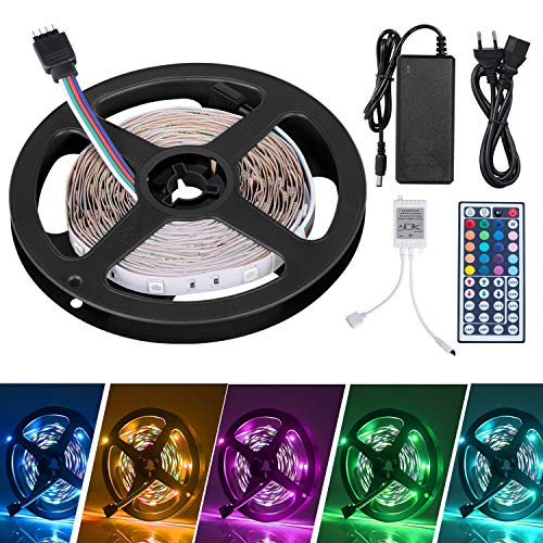 Tiras LED, Adoric Luces LED RGB 5050 con Control Remoto de 44 Botones y Caja de Control (One pack)