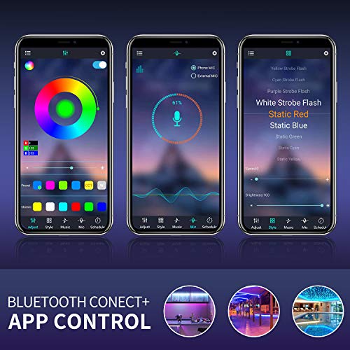 Tiras LED, Luces Led Habitación 10 Metros, Bonve pet Tiras LED RGB 5050 SMD Bluetooth Musical con IR Control Remoto 40 Teclas y APP, 16 Milliones de Colores para Decoración Cocina Fiesta Navidad