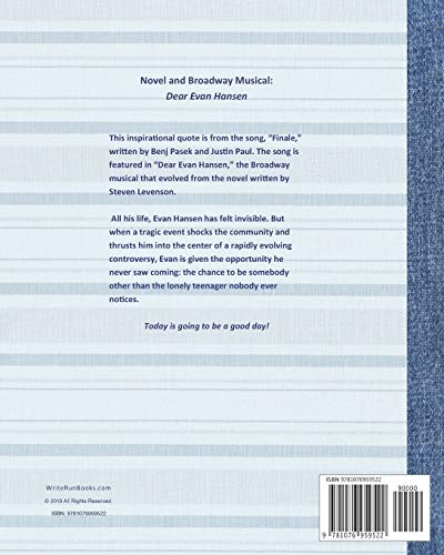 Today at Least You're You, and That's Enough: Blank 8 x 10 College-Ruled Notebook and Musical Theater Gift