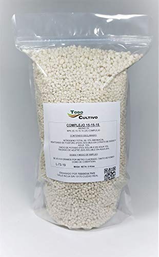 TODOCULTIVO abono Plantas Complejo Triple 15-15-15 NPK. 5 Kg. Abono versatil Que Lleva un Gran Equilibrio Entre nitrógeno, fósforo y potasio. Válido para Toda Clase de Cultivos.