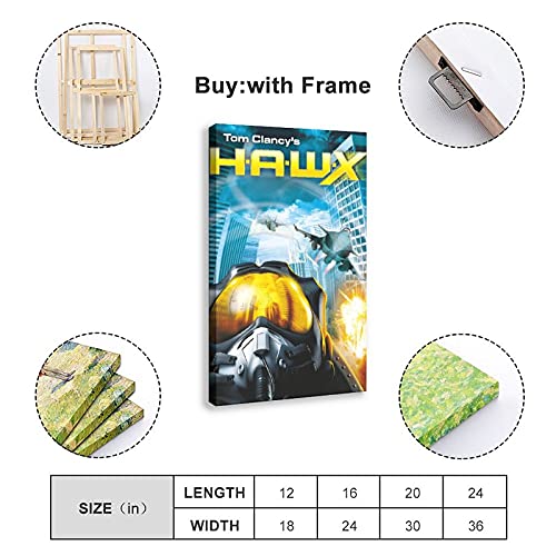 Tom Clancy's H.A.W.X Juego Cover Carteles 2 Lienzo Póster Decoración Dormitorio Deportes Paisaje Oficina Decoración Regalo Marco Estilo 120 × 30 pulgadas (50 × 75 cm)