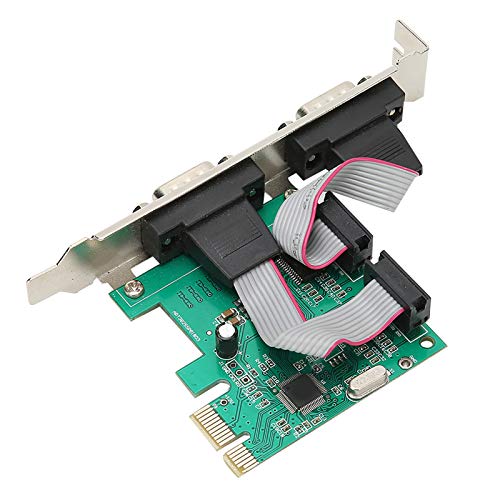 Tomanbery Tarjeta de expansión Plug and Play Tarjeta de expansión PCI-E Tarjeta controladora de expansión de actualización de reemplazo de 2 Puertos Interfaz PCI-E Resistente al Desgaste a Serie COM