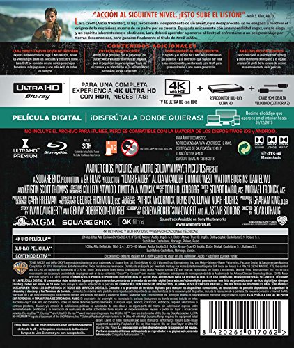 Tomb Raider 4k Uhd [Blu-ray]