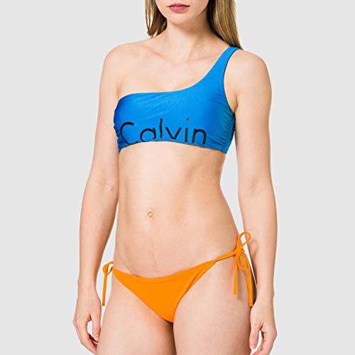 Tommy Hilfiger One Shoulder Bralette-rp Bikini, Azul (Blue Jewel 488), 34 (Talla del Fabricante: X-Small) para Mujer