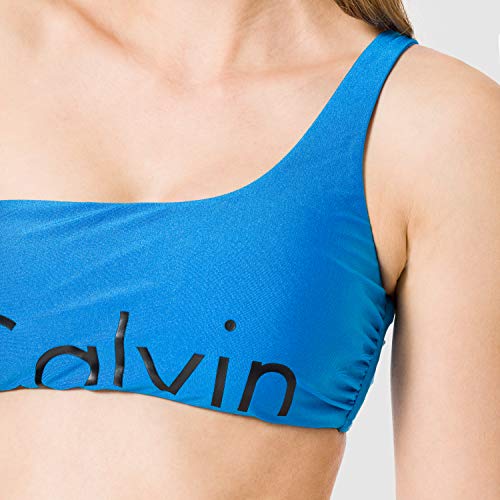 Tommy Hilfiger One Shoulder Bralette-rp Bikini, Azul (Blue Jewel 488), 34 (Talla del Fabricante: X-Small) para Mujer