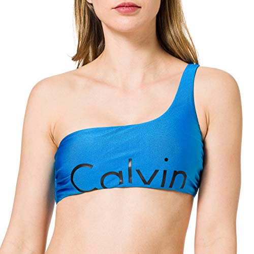 Tommy Hilfiger One Shoulder Bralette-rp Bikini, Azul (Blue Jewel 488), 34 (Talla del Fabricante: X-Small) para Mujer