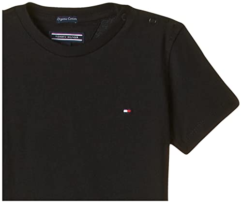 Tommy Hilfiger T Camiseta Básica de Manga Corta, Negro (Meteorite), 164 (Talla del Fabricante: 14-15) para Niños