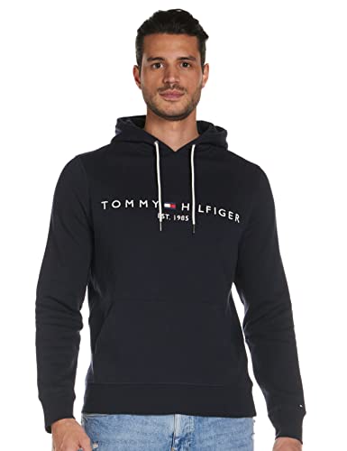 Tommy Hilfiger Tommy Logo Hoody 0752 - Sudadera con Capucha Hombre, Azul (Sky Captain 403), XXL