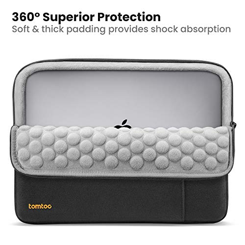 tomtoc Funda Blanda Ecológico para 16" MacBook Pro A2485 2021 / A2141 2019, 15" MacBook Pro Retina 2012-2015, 15,6" ASUS TUF Gaming / ROG Zephyrus, 15" Surface Book 3/2, Bolso Antigolpes para Portátil