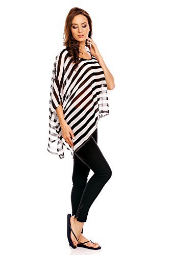 Top pareo Mia Suri Women´s Summer Beach negro Black/White Stripes 38