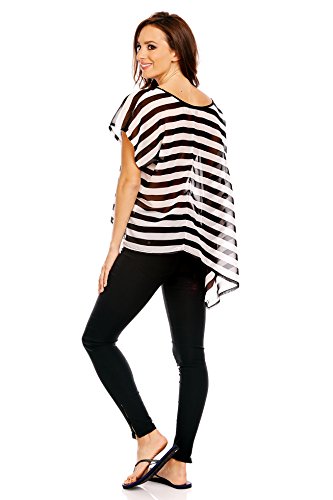 Top pareo Mia Suri Women´s Summer Beach negro Black/White Stripes 38