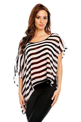Top pareo Mia Suri Women´s Summer Beach negro Black/White Stripes 38