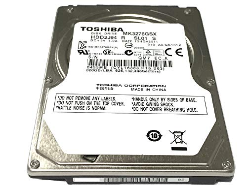 Toshiba MK1676GSX - Disco Duro Interno de 160 GB (5400 RPM, SATA, 2,5 Pulgadas) 320GB
