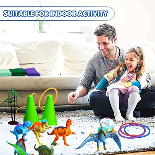 Toss Ring Game, Dinosaur Baby Toss Ring Puzzle Juego Anillo de Lanzamiento de plástico Juguete Interactivo para niños para Interiores