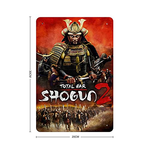Total War Shogun - Cartel de metal clásico para juegos populares (30 x 20 cm)
