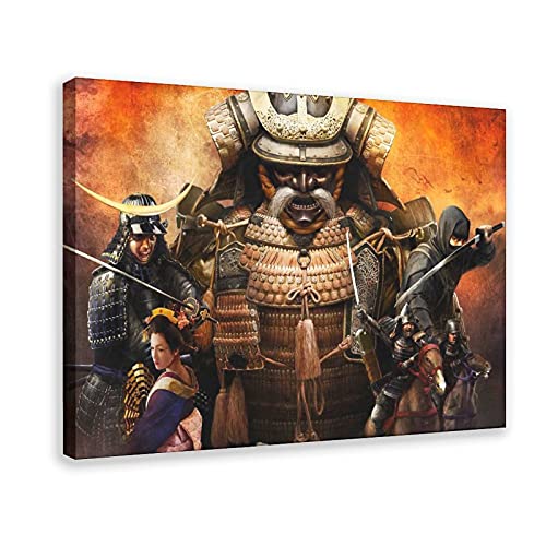 Total War Shogun Game Cover Posters 1 póster de lona para decoración de pared, cuadro de decoración para sala de estar, dormitorio, marco de 124 x 36 pulgadas (60 x 90 cm)