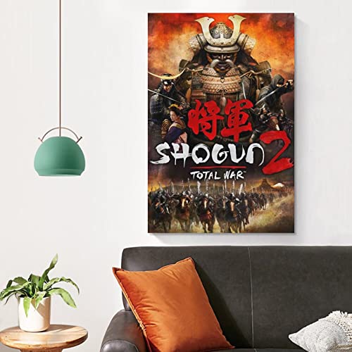 Total War Shogun - Póster decorativo para pared, diseño de Shogun de 2 unidades, 30 x 45 cm, color blanco