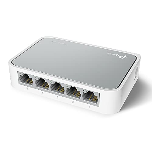 TP-Link TL-SF1005D - Switch Ethernet con 5 Puertos (10/100 Mbps, RJ45, Concentrador de ethernet, Plug and Play, sin Ventilador, No Gestionado)