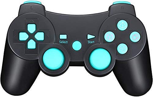 TPFOON Mando Inalámbrico Compatible para PS3, Wireless Bluetooth Controlador Gamepad Joystick Compatible para Playstation 3 con Función SIXAXIS y Doble Vibración, Incluye Cable de Carga