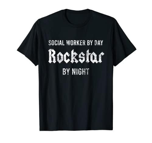 Trabajo divertido del día de Rockstar Músico Trabajo Social Camiseta