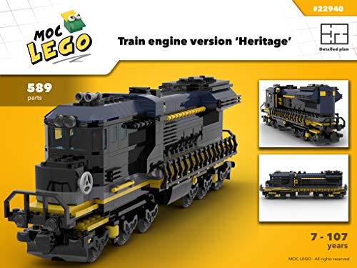 Train engine Heritage (Instruction Only): Moc Life (train equipments Book 18) (English Edition)