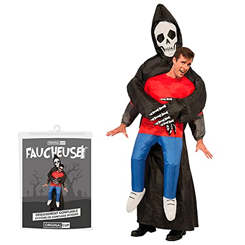 Traje Inflable de la Parca | Disfraz de Halloween Peculiar | Original Tamaño Adulto | Poliéster Cómodo | Resistente | Sistema de inflación Incluido | OriginalCup®