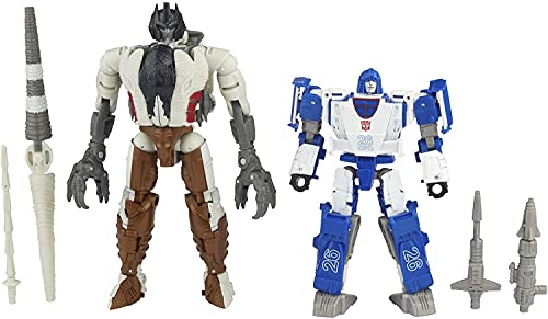 Transformers F1209 Generations Kingdom Battle Across Time - Figuras de Autobot Mirage y Maximal Grimlock Clase de Lujo, 14 cm - Edad: 8