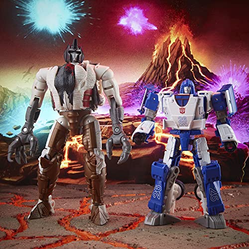 Transformers F1209 Generations Kingdom Battle Across Time - Figuras de Autobot Mirage y Maximal Grimlock Clase de Lujo, 14 cm - Edad: 8