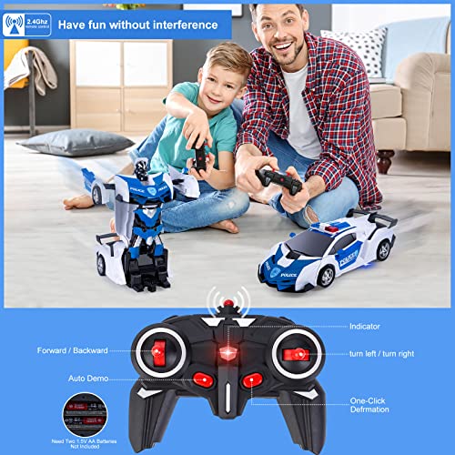 Transformers Toys 2 en 1 - Transformador de control remoto para niños de 3 a 12 años, transformador RC de juguete de control remoto para niños de 3 a 5 años