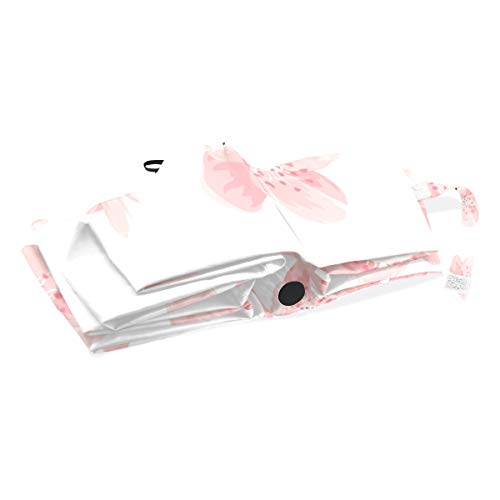 Traveling Beach Umbrella Pink Cheery Blossom Sakura Flower Windproof Umbrellas For Travel Rain & Wind Resistant Compact and Lightweight For Business and Travels