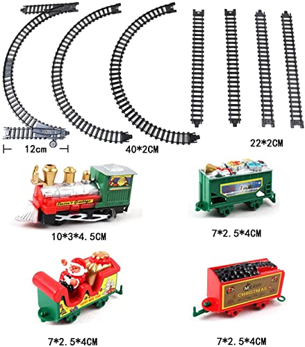 Tren Clásico Infantil Conjunto Navideño de Vías,Eléctrico Trenes sobre Raíles,Decoración del árbol de Navidad del hogar de la Fiesta del Tren de Papá Noel