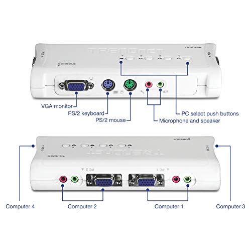 TRENDnet TK-408K - Kit para KVM Switch PS/2 de 4 Puertos con Audio