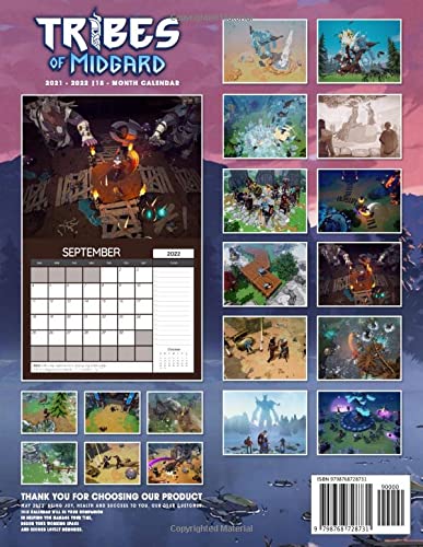 Tribes of Midgard Calendar 2022-2023: Tribes of Midgard Calendar 2022 - OFFICIAL Games calendar 2022 18 months- Planner Gifts boys girls kids and all ... 17''x11''(Kalendar Calendario Calendrier).