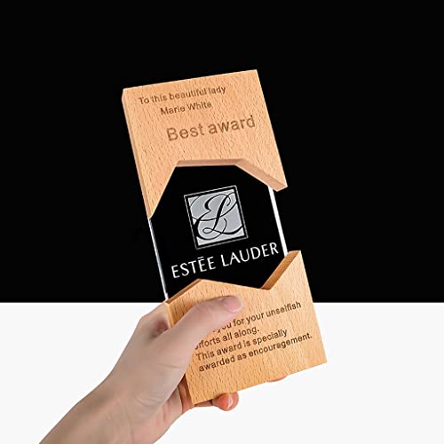 Trofeos, Cristal de Vidrio, Puede ser Grabado, Creativo Personalizado, a Mitad de Precio for la Segunda Pieza, Medalla de Honor de Premio (Color : Brown, Size : 25 * 10 * 5cm)